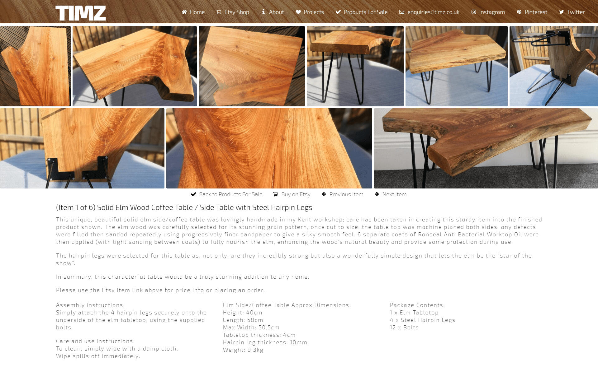 timz.co.uk Product Page 2